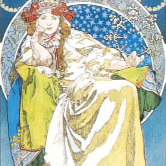 アルフォンス・ミュシャの絵画作品　タイトルは、ヒヤシンス姫　Princesse Hyacinthe